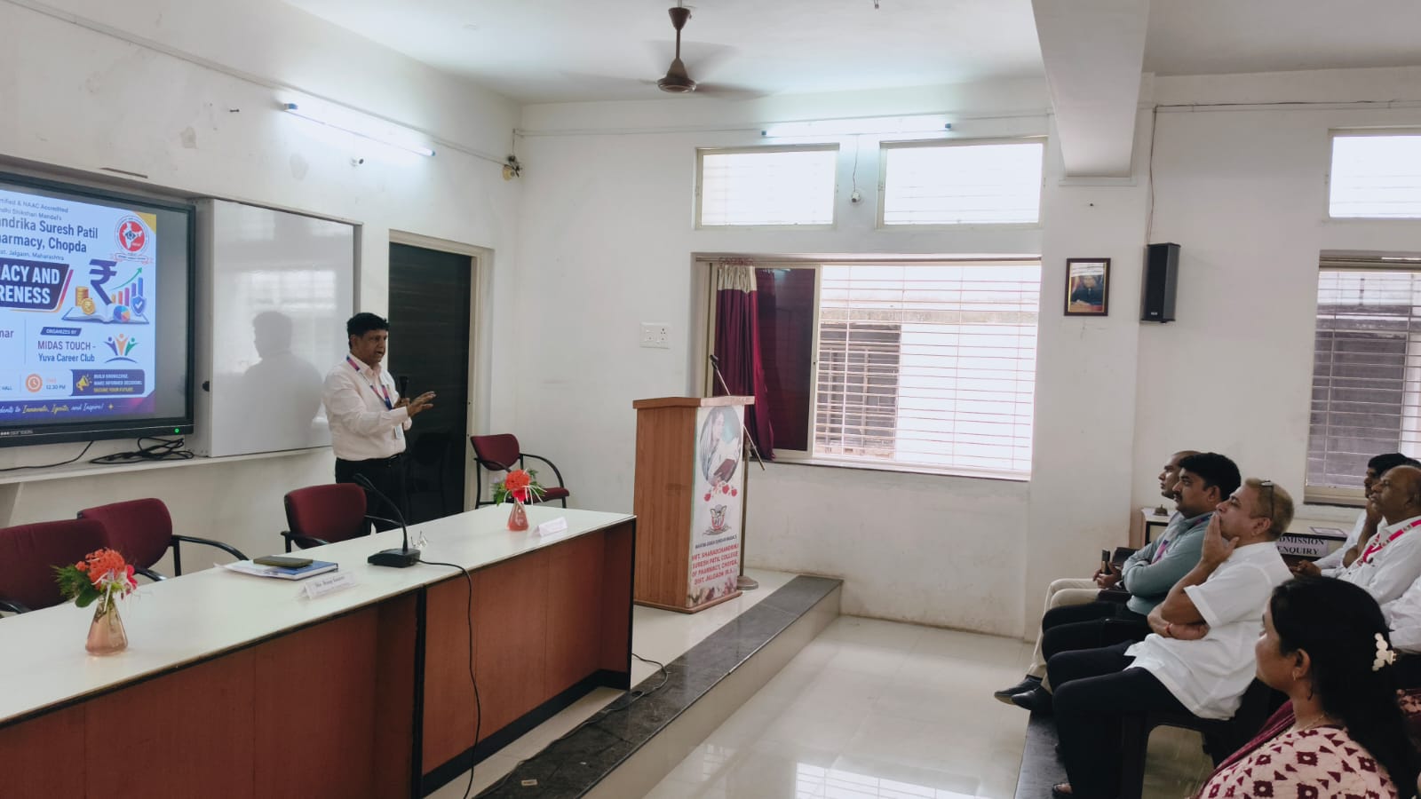 We are delighted to share that the program on “Financial Literacy and Financial Awareness” was successfully organized by MIDAS Touch at Smt. Sharadchandrika Suresh Patil College of Pharmacy, Chopda.